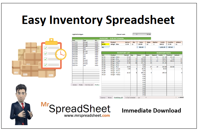 Inventory in Excel - EASY to use Spreadsheet – Mr.SpreadSheet image.