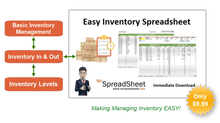 Load image into Gallery viewer, Inventory in Excel - EASY to use Spreadsheet
